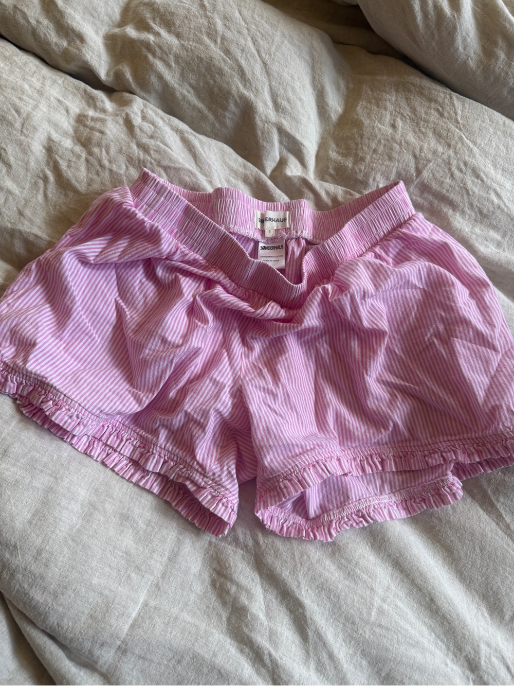 Sonderhaus Pink Stripe Boxer Shorts | Size Small | 100% Cotton